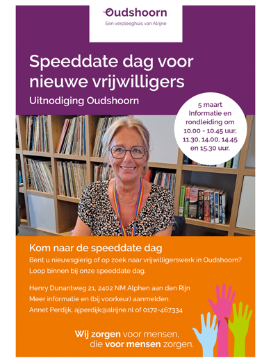 Poster Speeddate Vrijwil Oudshoorn