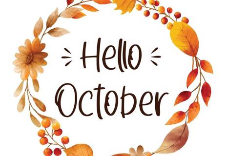 3321912 Hallo Oktober Met Sierlijke Van Bladeren Bloemframe Herfst Oktober Vector