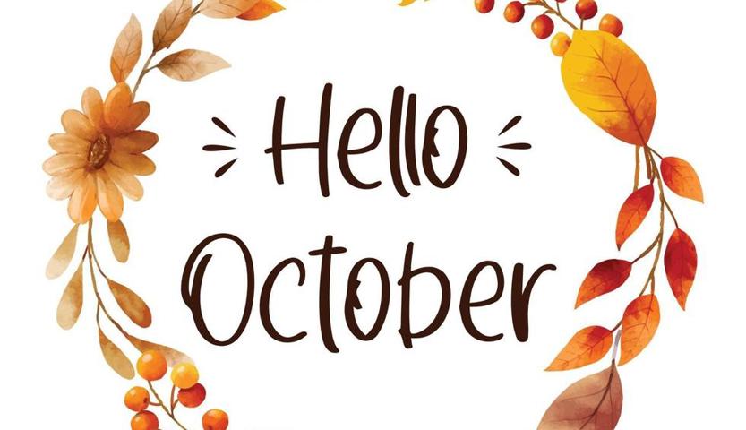 3321912 Hallo Oktober Met Sierlijke Van Bladeren Bloemframe Herfst Oktober Vector