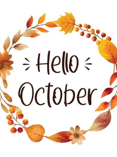 3321912 Hallo Oktober Met Sierlijke Van Bladeren Bloemframe Herfst Oktober Vector